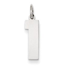 14k White Gold Medium Polished Number 1 Charm hide-image