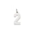 Medium Polished Number 2 Charm in 14k White Gold