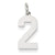 14k White Gold Medium Polished Number 2 Charm hide-image