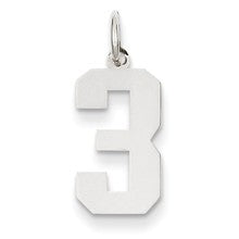 14k White Gold Medium Polished Number 3 Charm hide-image