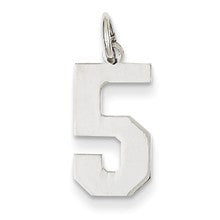 14k White Gold Medium Polished Number 5 Charm hide-image