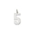 Medium Polished Number 5 Charm in 14k White Gold