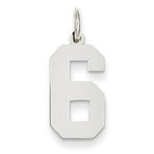 14k White Gold Medium Polished Number 6 Charm hide-image