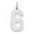 14k White Gold Medium Polished Number 6 Charm hide-image