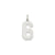 Medium Polished Number 6 Charm in 14k White Gold