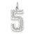 14k White Gold Casted Large Diamond Cut Number 5 Charm hide-image