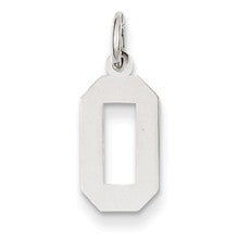 14k White Gold Small Polished Number 0 Charm hide-image