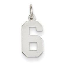 14k White Gold Small Polished Number 6 Charm hide-image