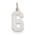 14k White Gold Small Polished Number 6 Charm hide-image