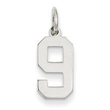 14k White Gold Small Polished Number 9 Charm hide-image