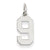 14k White Gold Small Polished Number 9 Charm hide-image