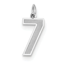 14k White Gold Medium Satin Number 7 Charm hide-image