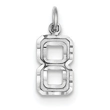 14kw Casted Small Diamond Cut Number 8 Charm hide-image