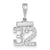 14k White Gold Small Diamond-cut Number 32 Charm hide-image