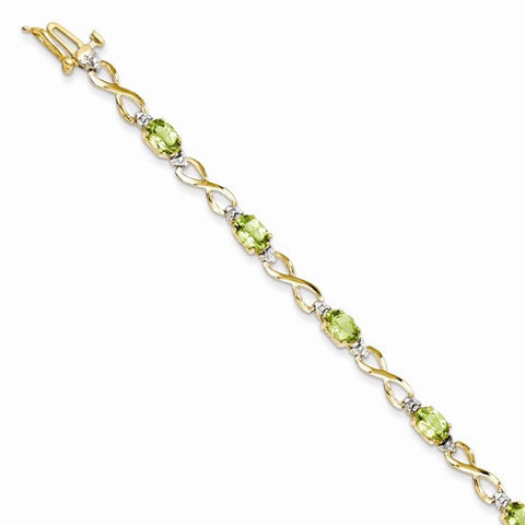 14K Yellow Gold Peridot & Diamond Bracelet