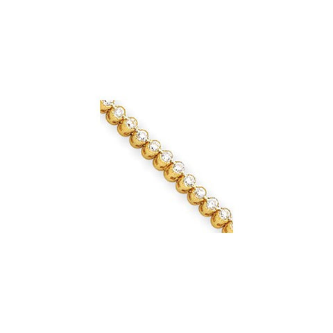 14K Yellow Gold AA Diamond Tennis Bracelet