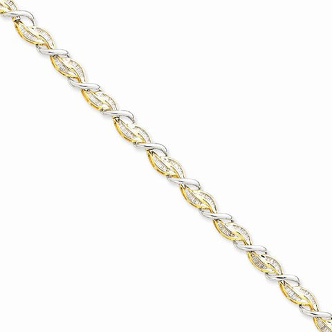 14K White and Yellow Gold Diamond Bracelet