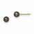 14k Yellow Gold 4-5mm Black Round Freshwater Cultured Pearl Stud Earrings