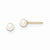 14k Yellow Gold 4-5mm White Round Freshwater Cultured Pearl Stud Earrings