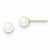 14k Yellow Gold 5-6mm White Round Freshwater Cultured Pearl Stud Earrings