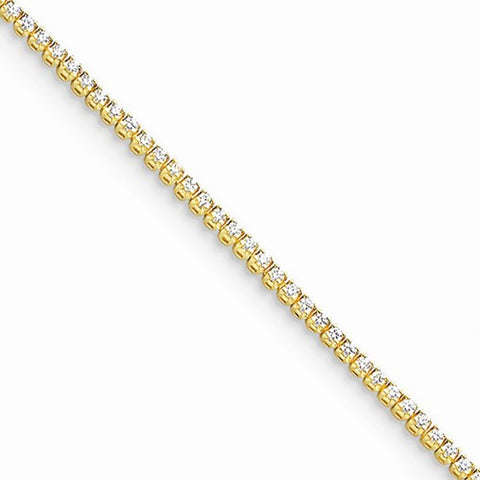 14K Yellow Gold AA Diamond Tennis Bracelet