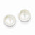 14k Yellow Gold 6-7mm White Button Freshwater Cultured Pearl Stud Earrings