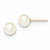 14k Yellow Gold 6-7mm White Round Freshwater Cultured Pearl Stud Earrings