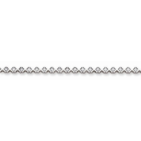 14K White Gold AA Diamond Tennis Bracelet