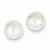 14k Yellow Gold 8-9mm White Button Freshwater Cultured Pearl Stud Earrings