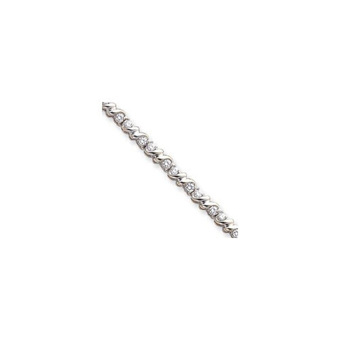 14K White Gold AA Diamond Tennis Bracelet