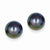 14k Yellow Gold 9-10mm Black Button Freshwater Cultured Pearl Stud Earrings