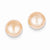 14k Yellow Gold 9-9.5mm Pink Button Cultured Pearl Stud Earrings