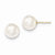 14k Yellow Gold 9-10mm White Round Freshwater Cultured Pearl Stud Earrings