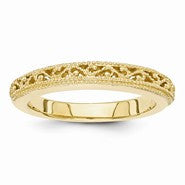 14k Yellow Gold Filigree Wedding Band