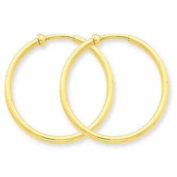 14k Gold Non-Pierced Hoop Earrings