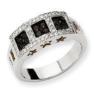 14k White Gold Black & White Diamond Ring