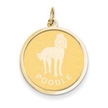 14k Gold Poodle Disc Charm hide-image