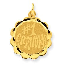 14k Gold Large #1 Grandma Disc Charm hide-image