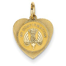 14k Gold My Confirmation Heart Disc Charm hide-image