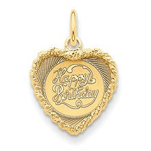 14k Gold Happy Birthday Heart Disc Charm hide-image