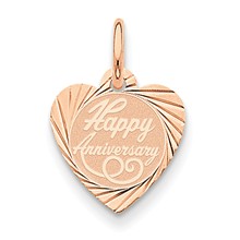 14k Rose Gold Happy Anniversary Heart Disc Charm hide-image