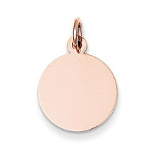 14k Rose Gold Plain Round Disc Charm hide-image