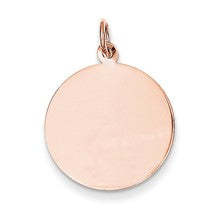 14k Rose Gold Plain Round Disc Charm hide-image