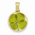 14k Gold Genuine 4-Leaf Clover in Screw-Top Bezel Pendant, Pendants for Necklace