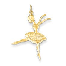 14k Gold Satin Polished Ballerina Charm hide-image
