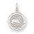 14k White Gold Satin Polished Engravable Leo Zodiac Scalloped Disc Charm hide-image