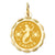 14k Gold Satin Polished Engravable Cancer Zodiac Scalloped Disc Charm hide-image