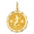 Satin Polished Engravable Cancer Zodiac Scalloped Disc Charm in 14k Gold