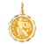 Satin Polished Engravable Aquarius Zodiac Scalloped Disc Charm in 14k Gold