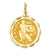 14k Gold Satin Polished Engravable Aquarius Zodiac Scalloped Disc Charm hide-image